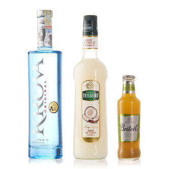 Krova Vodka + Sirop Mathieu Teisseire Cocos + Britvic Pineapple Cocktail