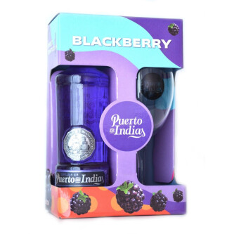 Gin Puerto de Indias Blackberry 0.7L + Pahar Cadou